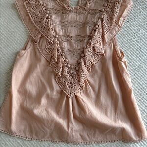 Ulla Johnson Pink Sleeveless Ruffled Blouse